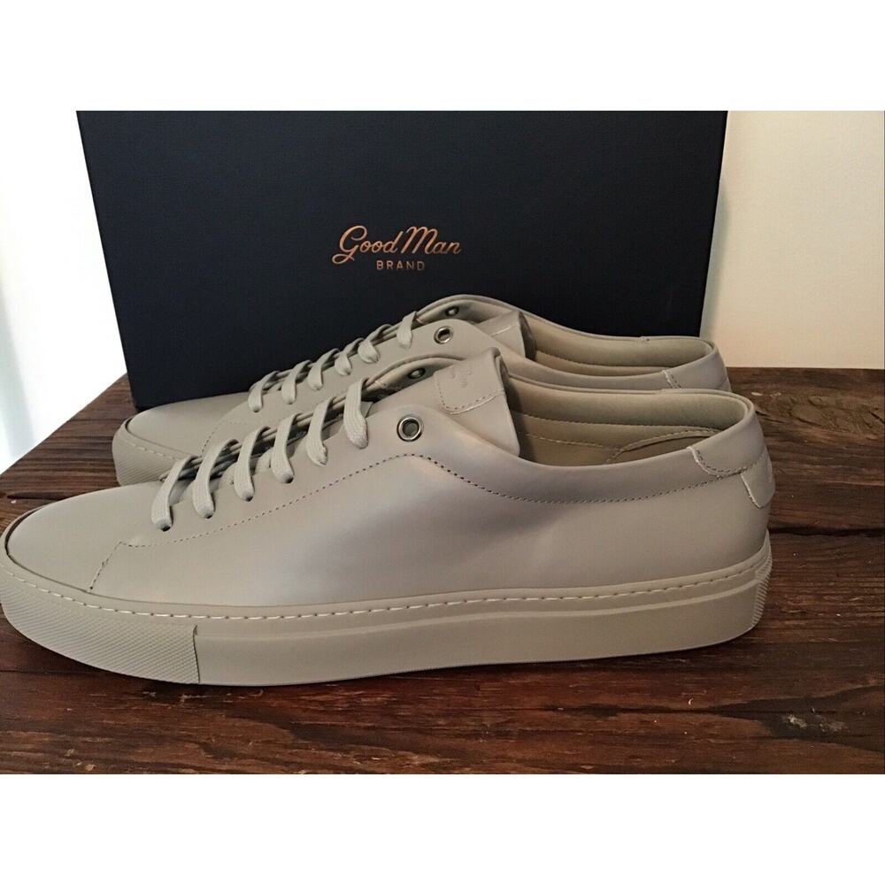Good Man Brand Edge Lo Top Sneaker Wet Weather Grey Leather Italy Mens Size 11.5